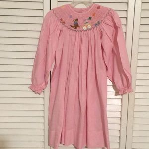 Smocked long sleeve dress